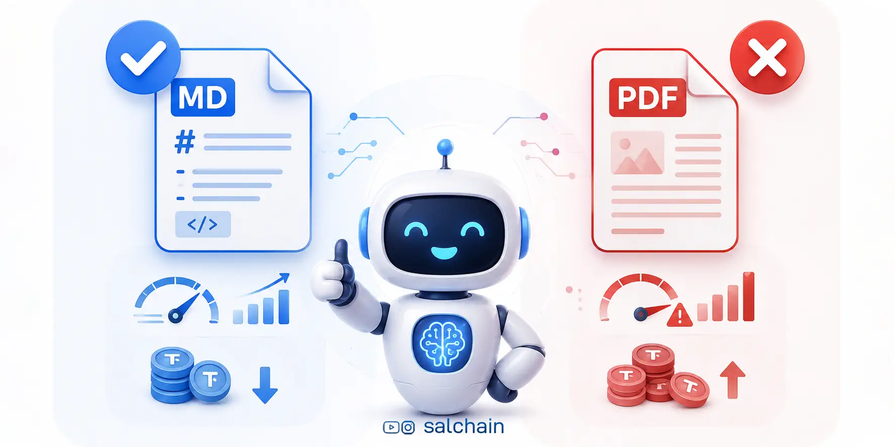 مقایسه PDF و MD - چرا Markdown بهترین فرمت برای هوش مصنوعی است؟