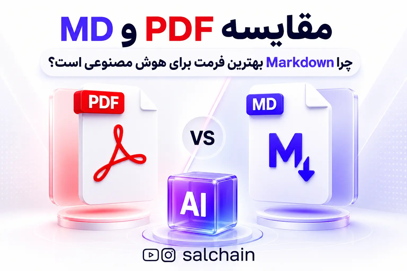 مقایسه PDF و MD - چرا Markdown بهترین فرمت برای هوش مصنوعی است؟