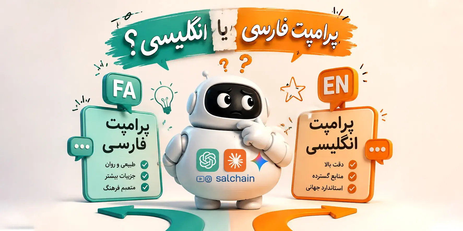 پرامپت فارسی یا انگلیسی؟ در هوش مصنوعی کدام یک خروجی بهتری می‌دهد؟